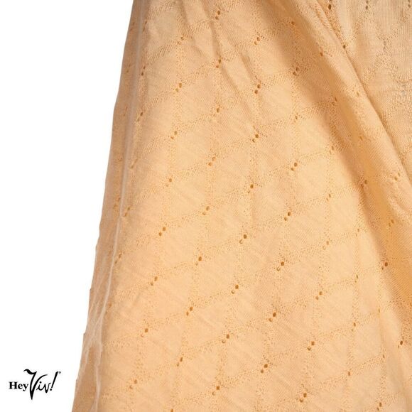 Vintage Pullover Top Full Dolman Sleeves Peach w Diamond Design Large - Hey Viv - Picture 5 of 6